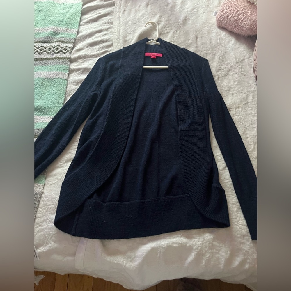 Lily Pulitzer Women's Black Open Front Sweater